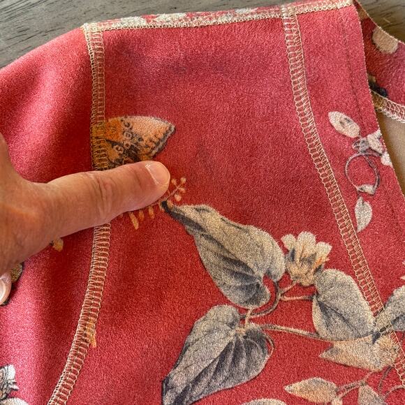 Anthropology Solitaire Orange Floral Butterfly Kimono Jacket, size L - Picture 12 of 12